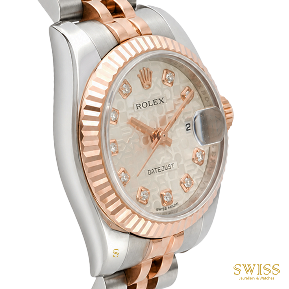 Rolex Lady-Datejust 26 Everose Rolesor Silver Jubilee Diamond Dial