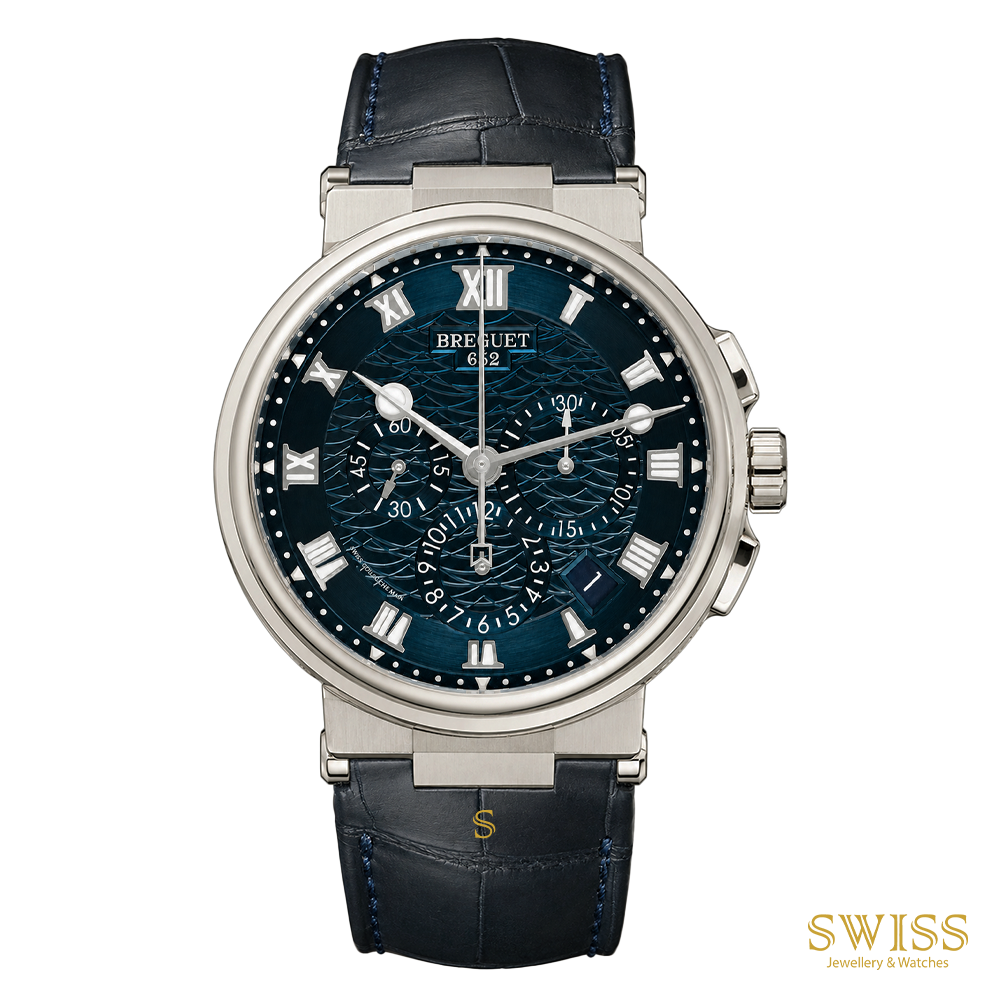 Breguet Marine Chronographe 5527 White Gold Blue Dial