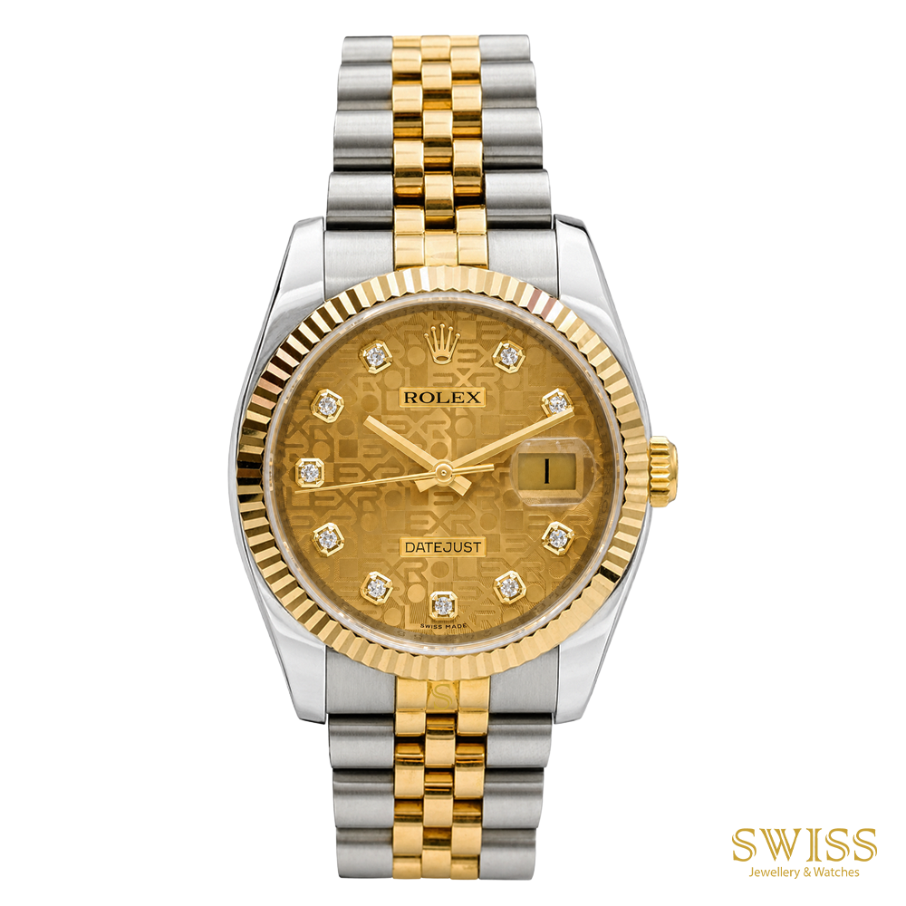 Rolex Datejust 36 Yellow Rolesor Gold Jubilee Computer Diamond Dial