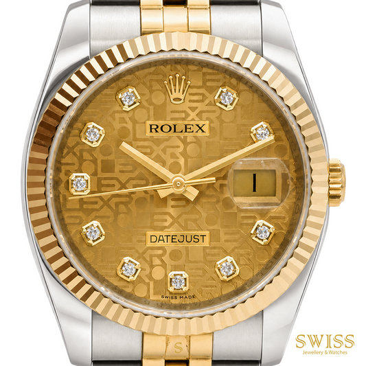 Rolex Datejust 36 Yellow Rolesor Gold Jubilee Computer Diamond Dial