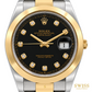 Rolex Datejust 41 Yellow Rolesor Black Diamond Dial Oyster Watch