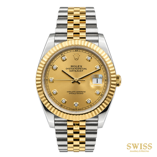 Rolex Datejust 41 Yellow Rolesor Champagne Diamond Dial