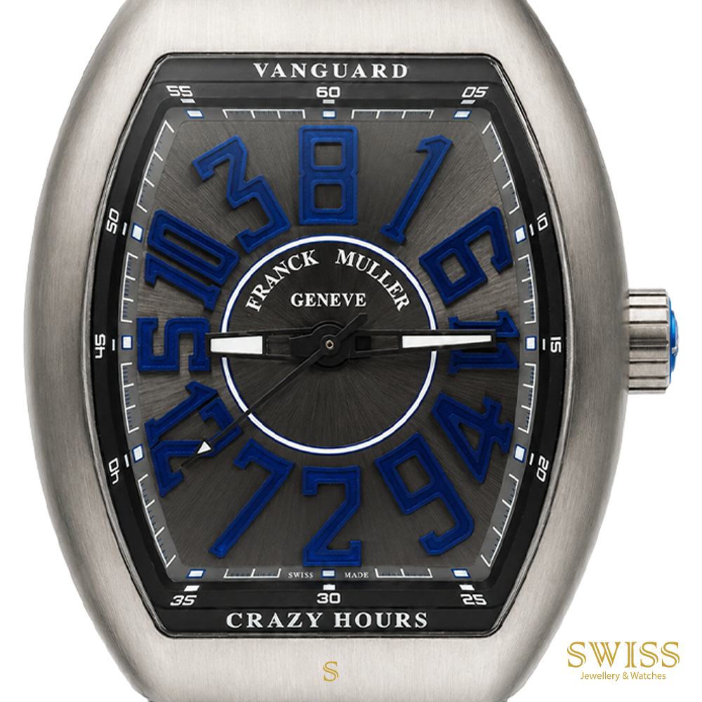 Franck Muller Vanguard Crazy Hours Titanium Blue Watch