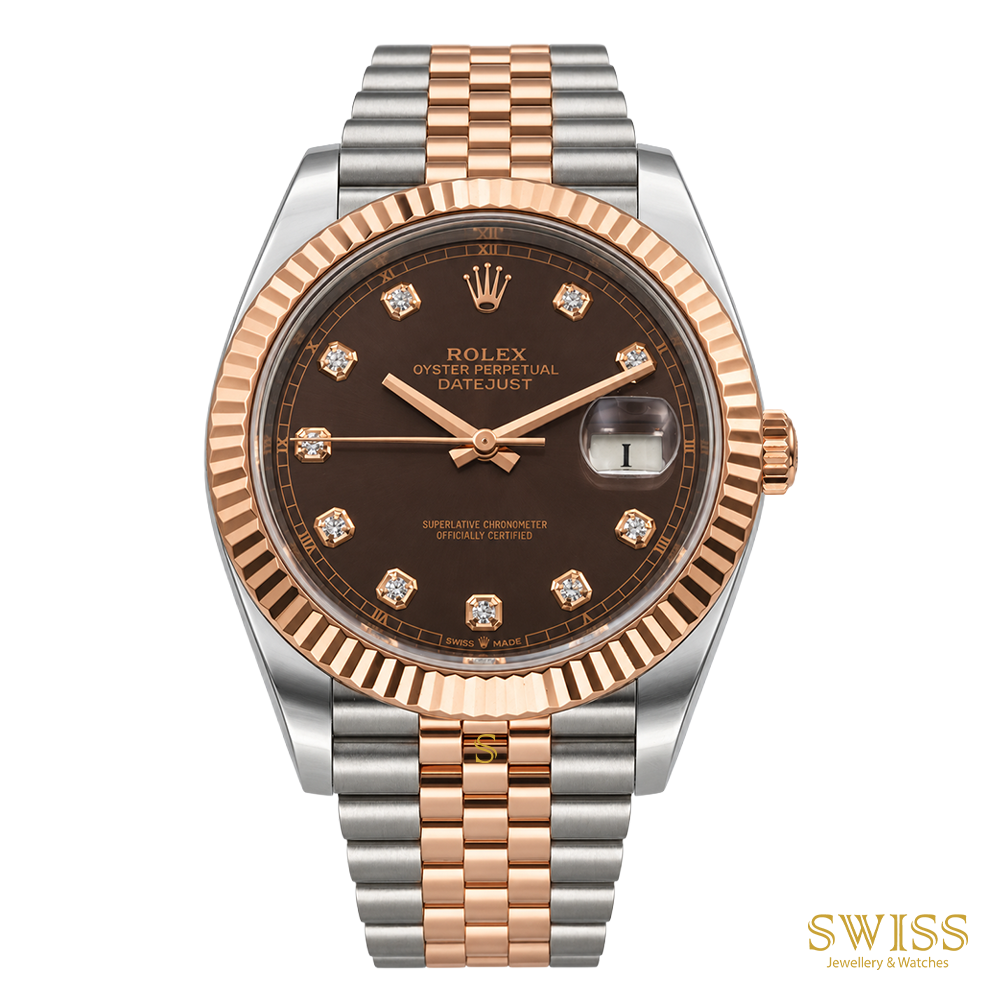 Rolex Datejust 41 Everose Rolesor Chocolate Diamond Dial