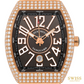 Franck Muller Vanguard Diamond Brown Dial Rose Gold Watch