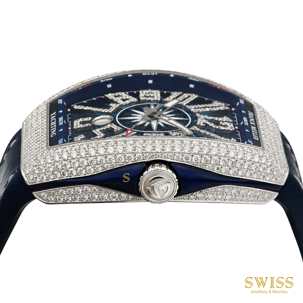 Franck Muller Vanguard Yachting Diamond Blue Steel Watch