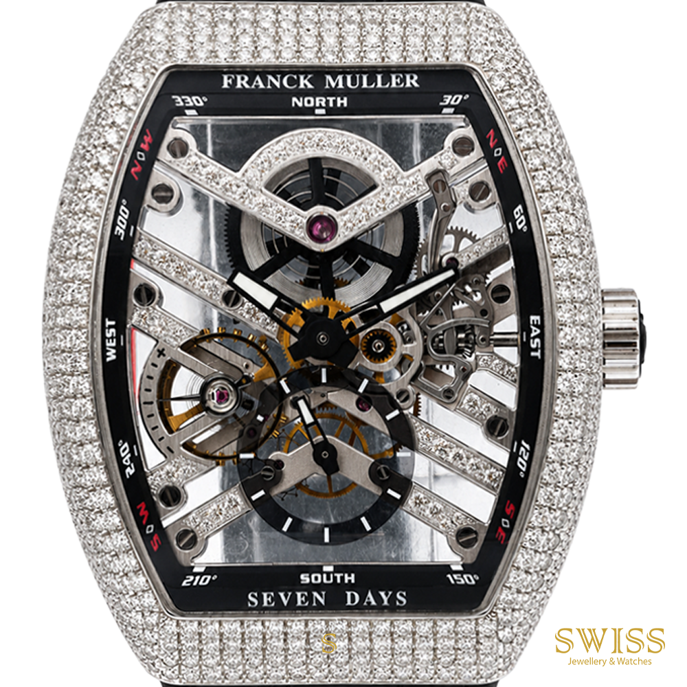 Franck Muller Vanguard Skeleton 7 Days Diamond Watch
