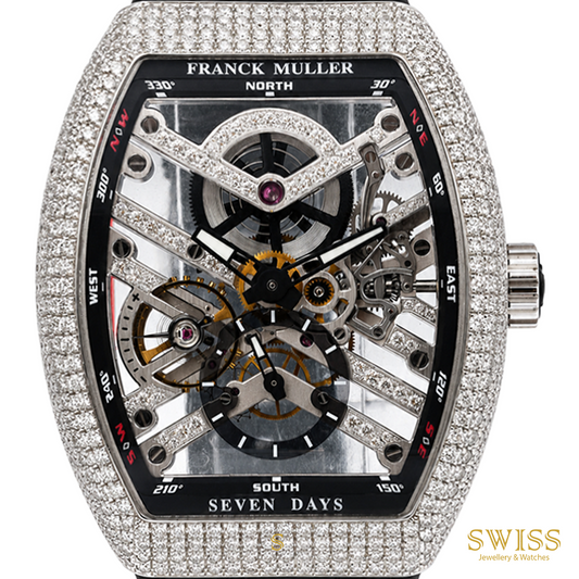 Franck Muller Vanguard Skeleton 7 Days Diamond Watch
