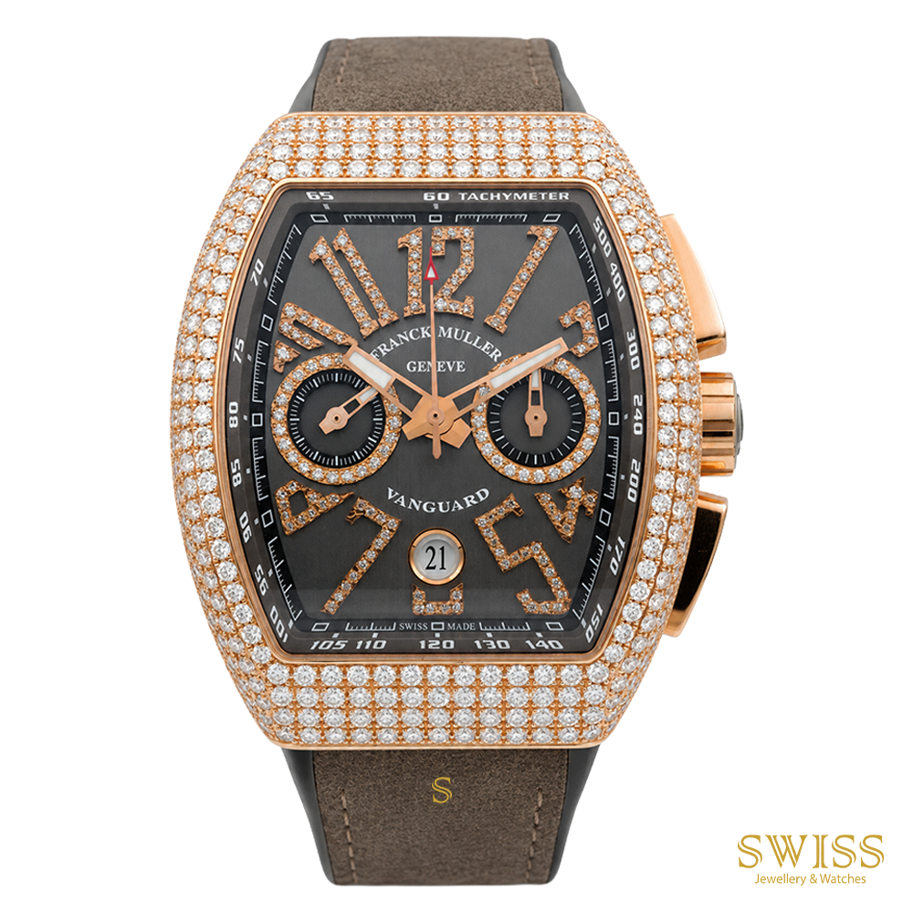 Franck Muller Vanguard Chronograph Diamond Brown Dial Watch