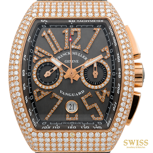 Franck Muller Vanguard Chronograph Diamond Brown Dial Watch