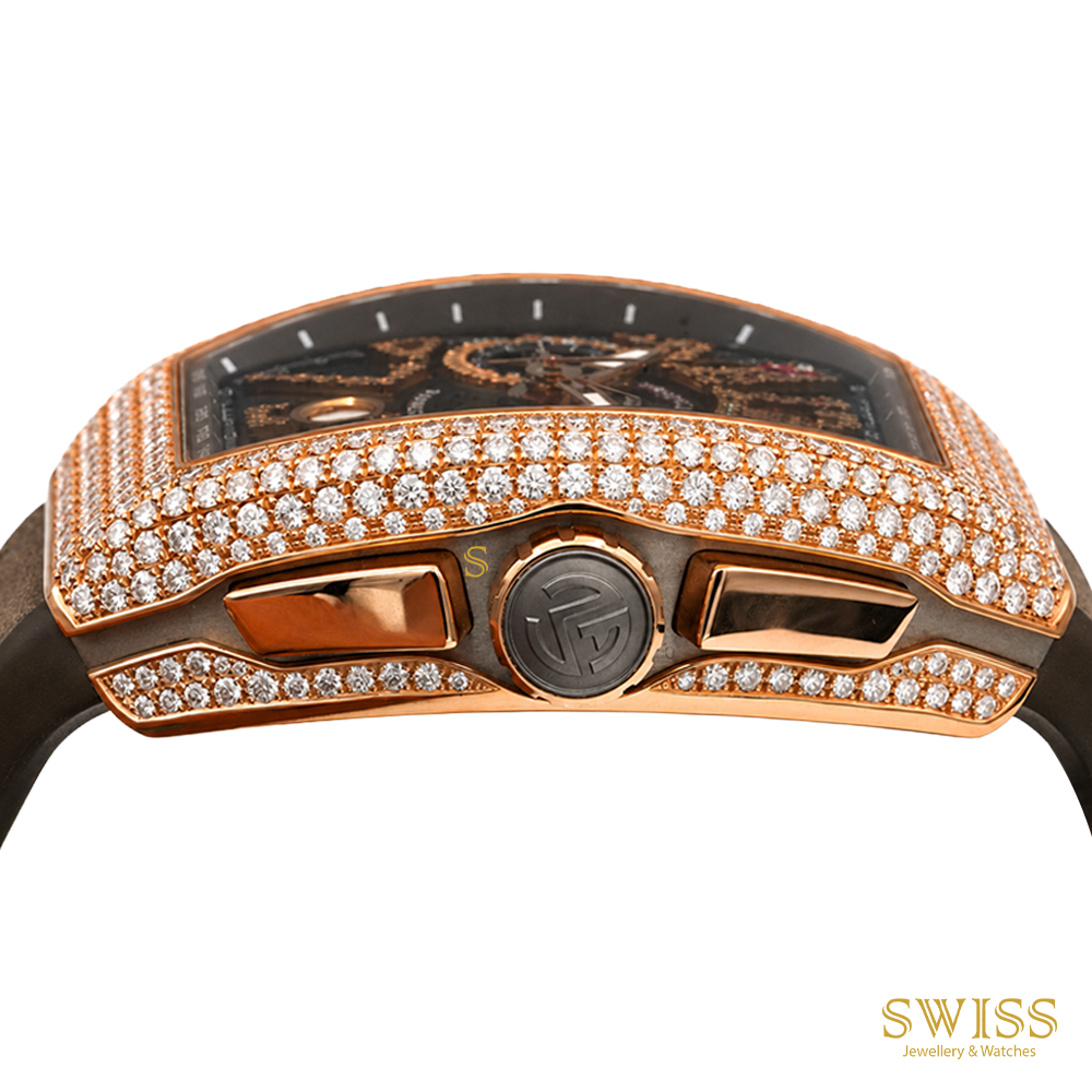 Franck Muller Vanguard Chronograph Diamond Brown Dial Watch