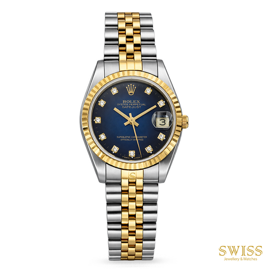 Rolex Lady Datejust Blue Diamond Dial Jubilee