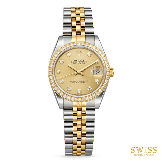 Rolex Datejust 31 Champagne Diamond Bezel Jubilee