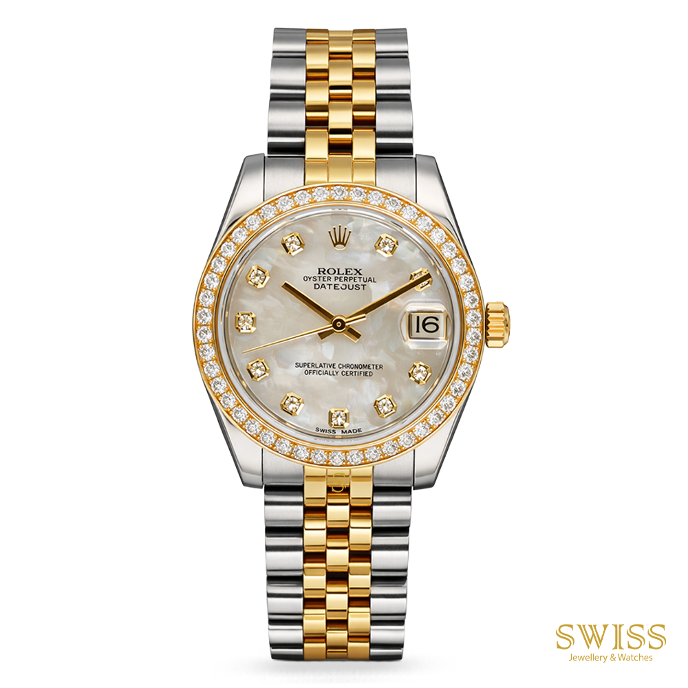 Rolex Datejust 31 MOP Diamond Bezel Jubilee