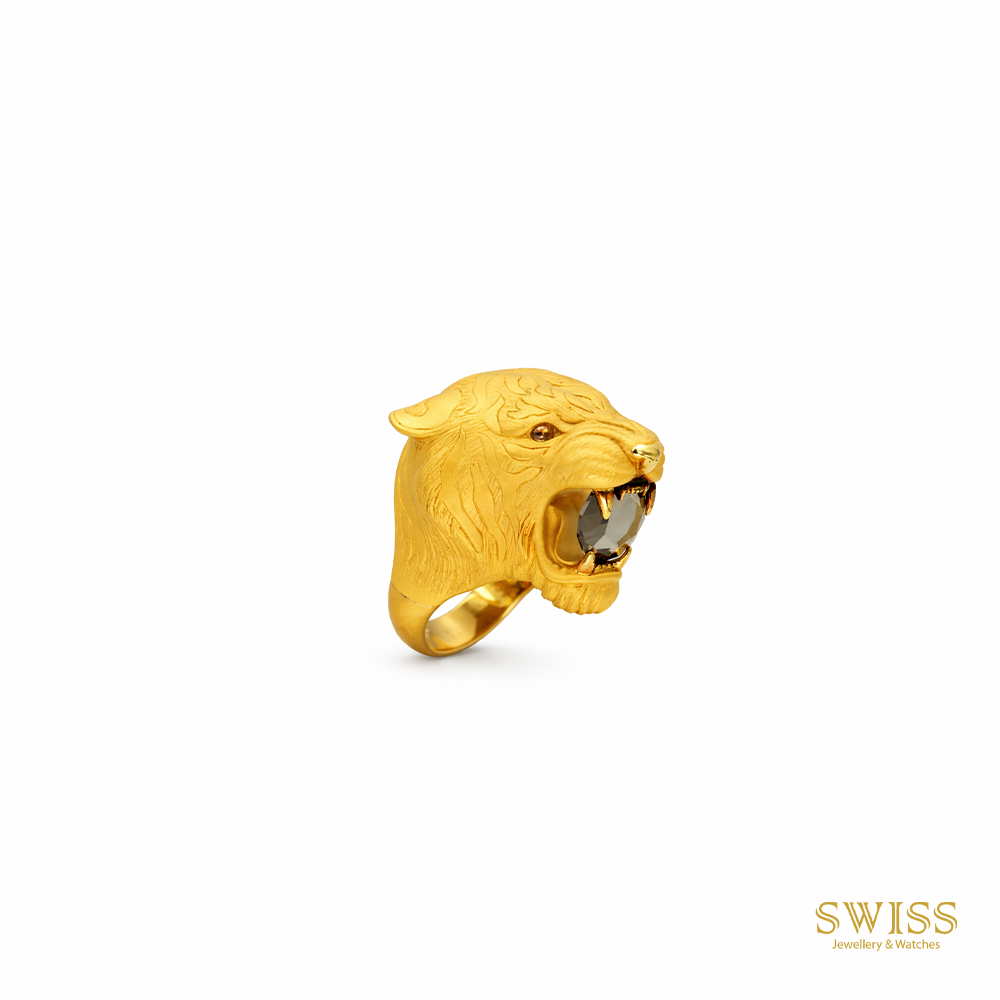 Carrera y Carrera Panther Head Gold Ring DA11902